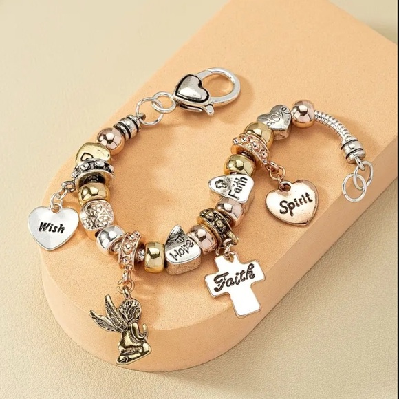 Faith Love Hope Spirit Wish Charm Bracelet - Picture 4 of 4